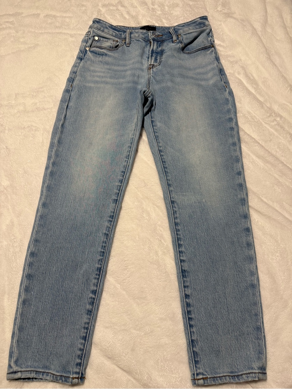 Quince-Light Blue Women’s comfort stretch mid rise slim boyfriend Jean 26